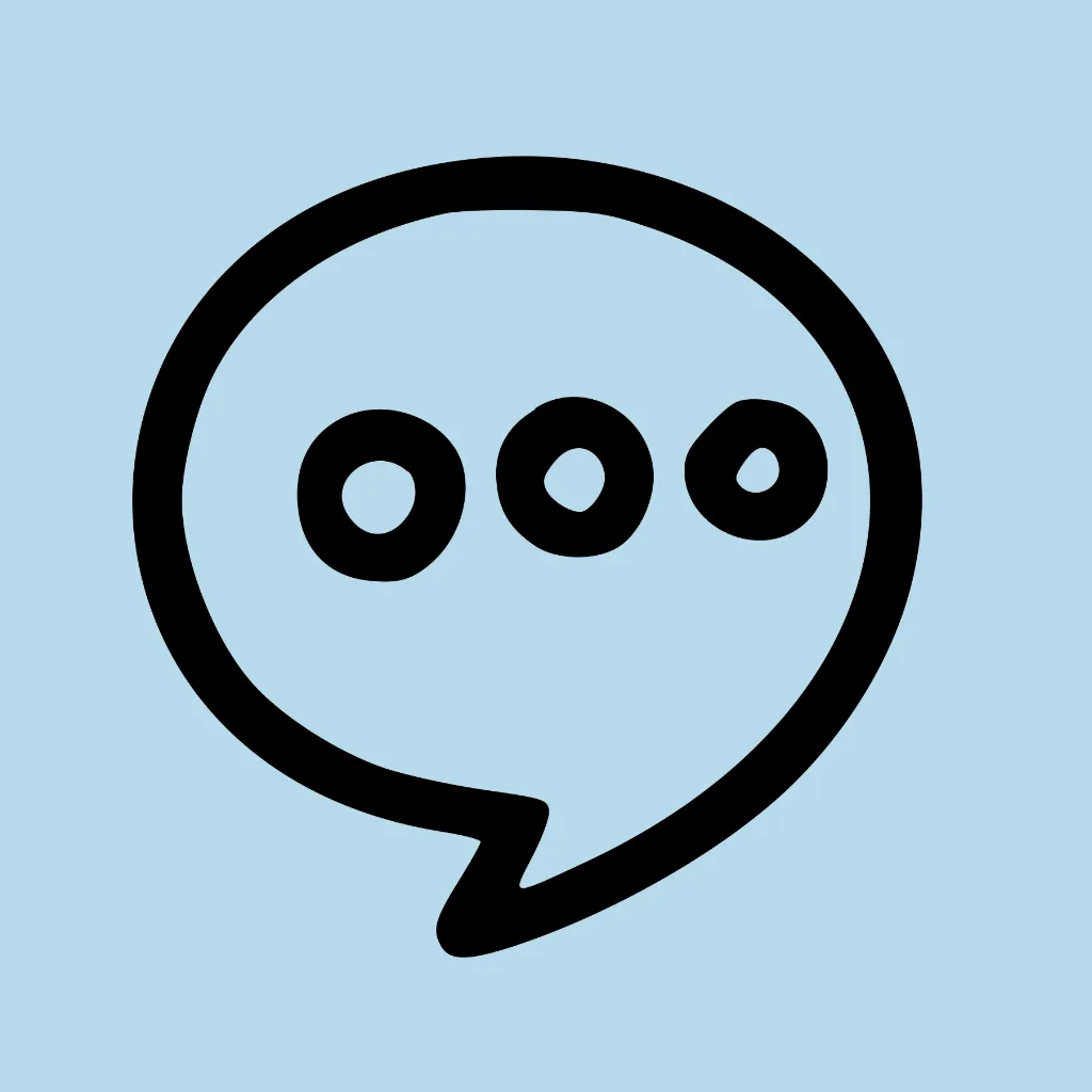 Chat bubble on a blue background